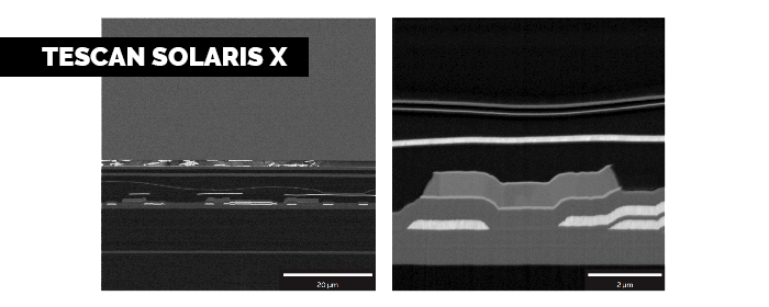 Создание широких поперечных сечений OLED-дисплеев с помощью новейшего двулучевого сканирующего электронно-ионного микроскопа TESCAN SOLARIS X