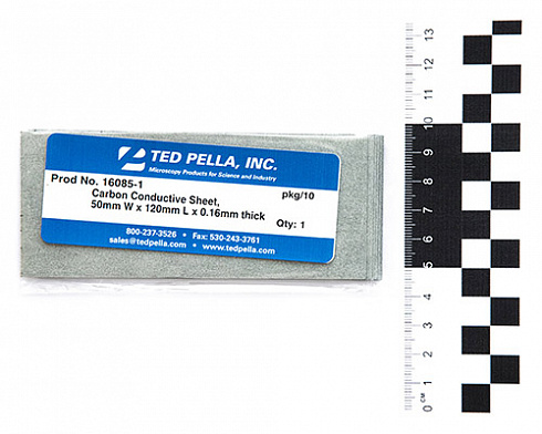16085-1 Углеродные проводящие листы, 50 мм × 120 мм, толщина 0.16 мм, 10 шт./уп. (с масштабной линейкой)